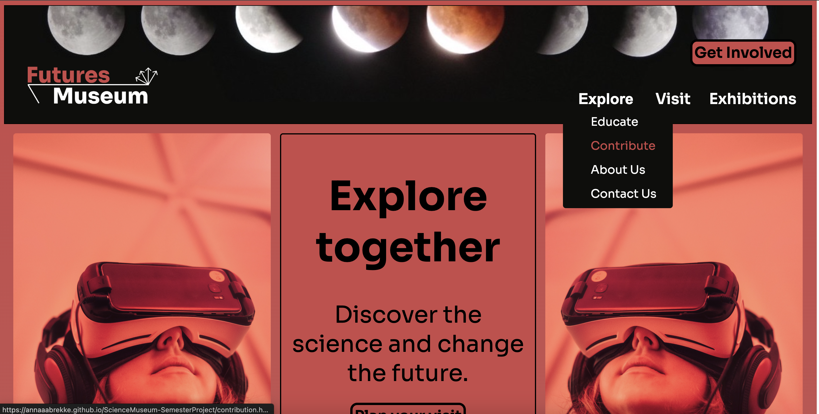 Futures Museum Home Page Screenshot